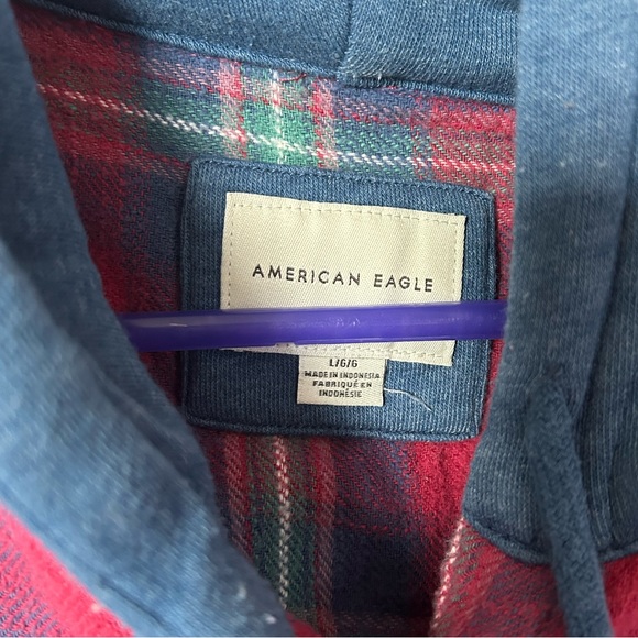 American eagle size Large soft flannel hoodie - Picture 8 of 8